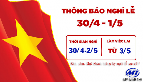 Thông báo lịch nghỉ Lễ 30/4 - 1/5 2021