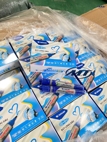 Bút lông dầu Thiên Long xanh (5+2)