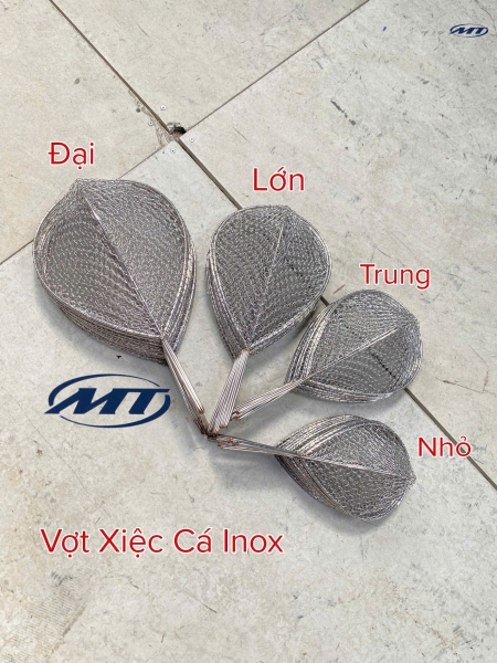Vợt Xiệc Cá Inox (Đại - Lớn - Trung - Nhỏ)