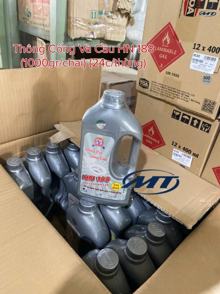 Thông cống và cầu HN 188 (1000gr/ chai) (24c/ TH) - (1600g/chai) (12c/ TH)